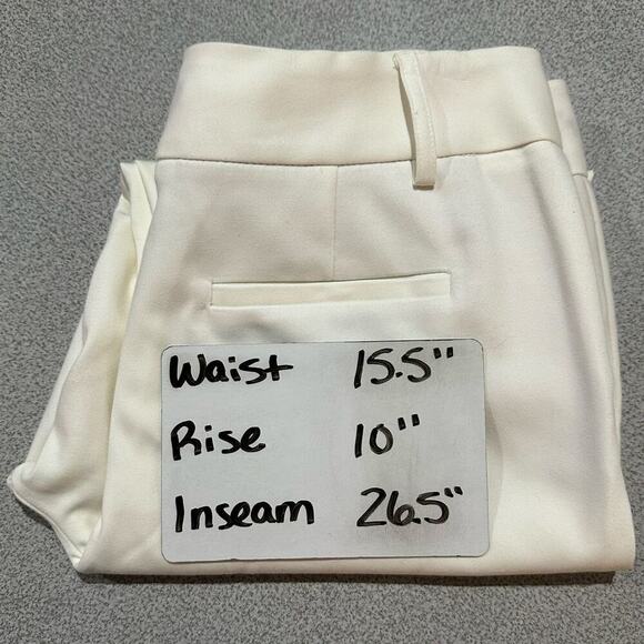 Alice+Olivia Sz 8 Stacey Slim Trouser Pants Employed White‎ Slacks Stretchy FLAW - Picture 8 of 15